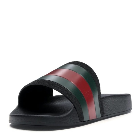 Gucci Rubber Slides Red Green